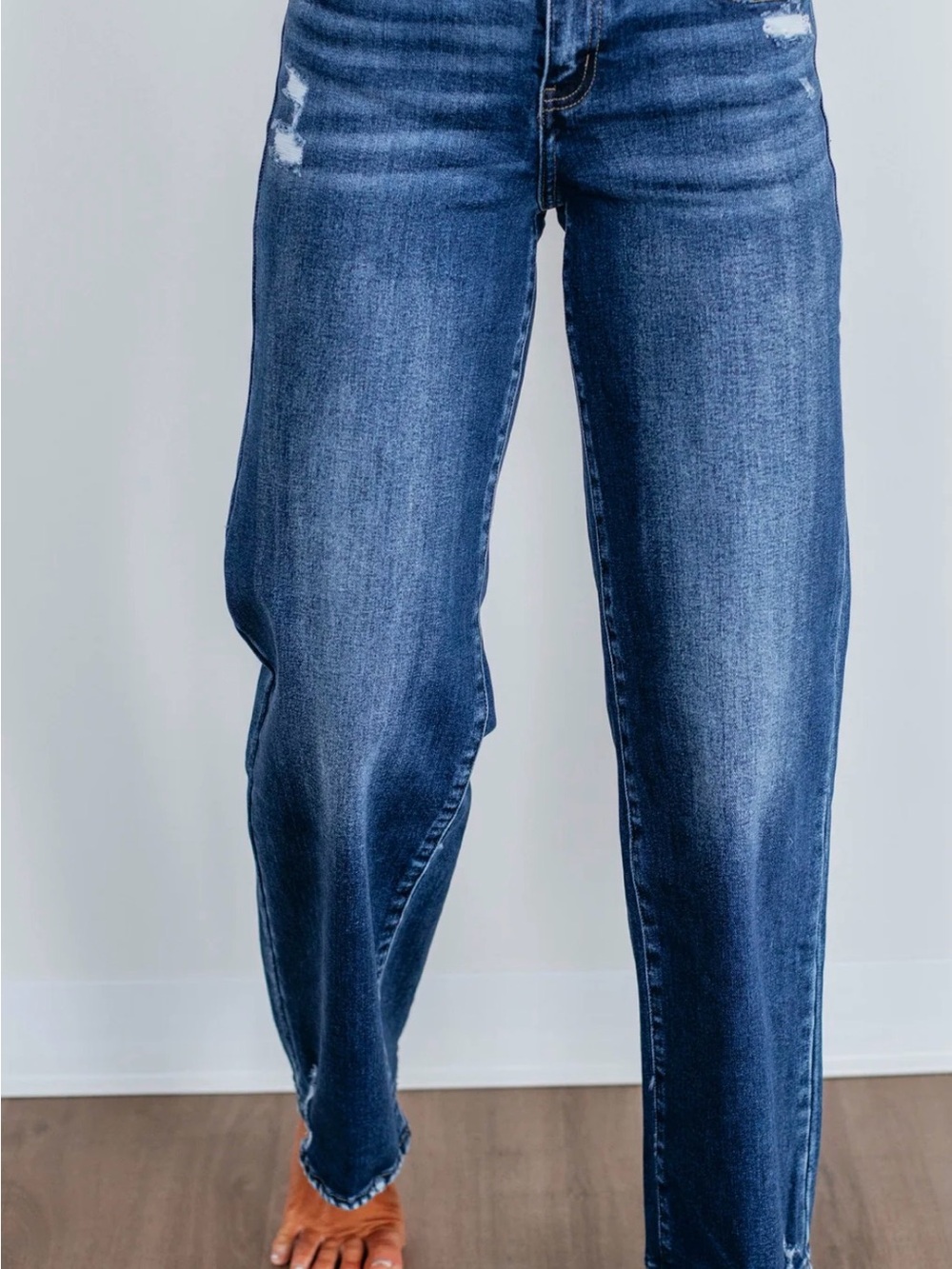 KanCan Relaxed Boyfriend Jeans in Dark Blue Wash
